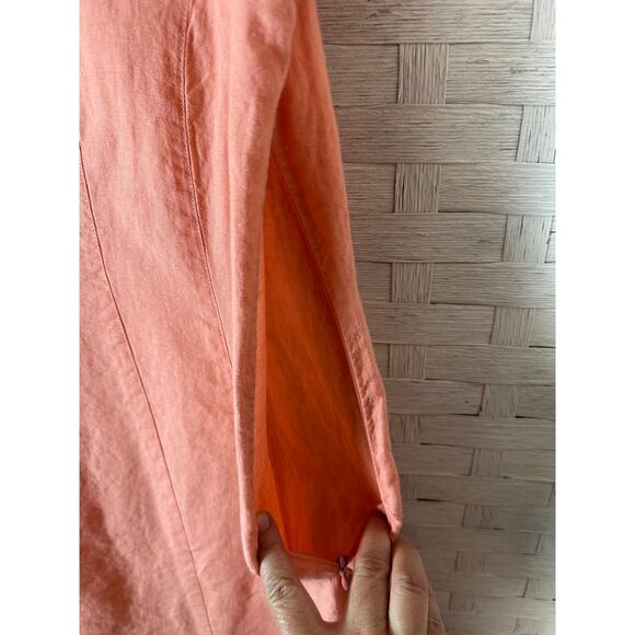 J Jill women’s dress fit & flare linen peach spring feminine natural tradMom￼ - Picture 3 of 11
